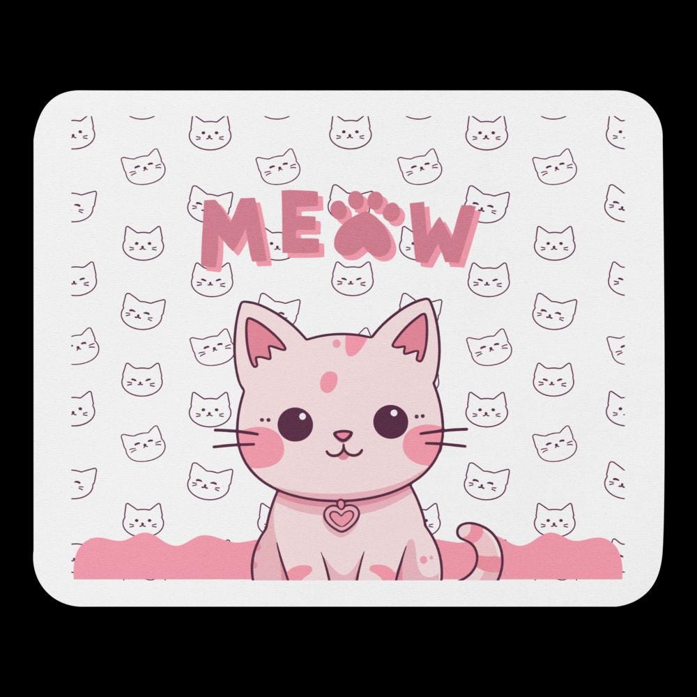 Pink Meow Mouse Pad