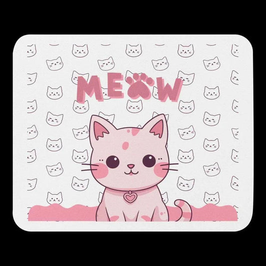 Pink Meow Mouse Pad - Debital Design