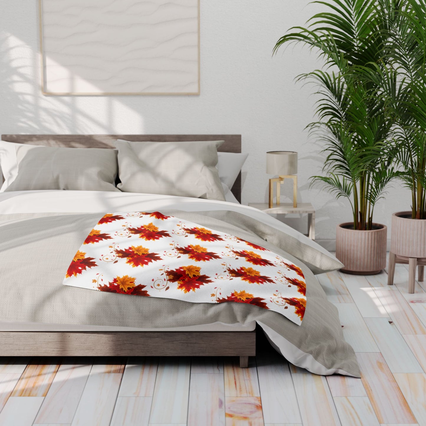 Fleece Blanket - Autumn Leaves Design