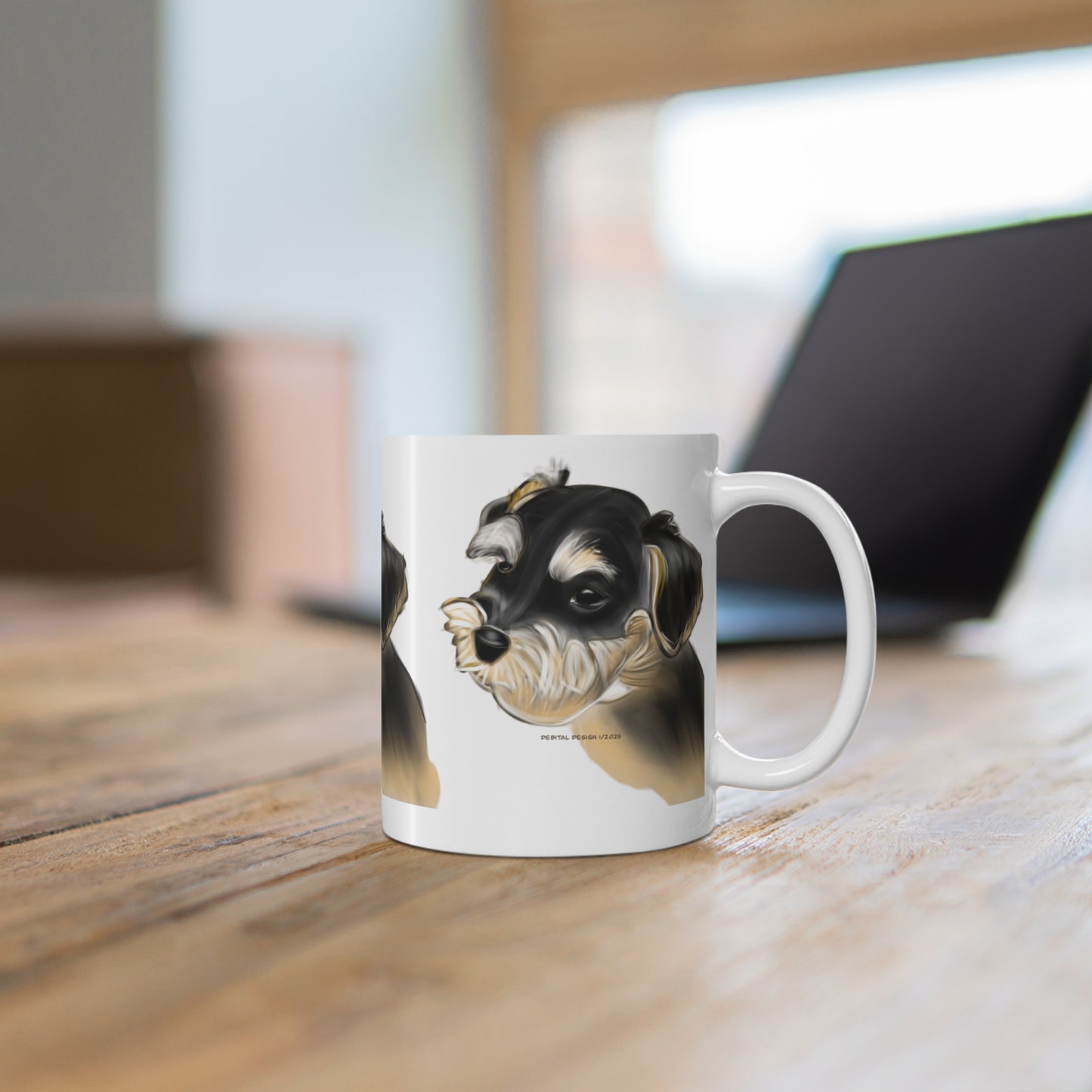 Schnauzer Portrait Mug — Cute Black & Tan Dog Coffee Cup, Perfect Gift for Dog Lovers