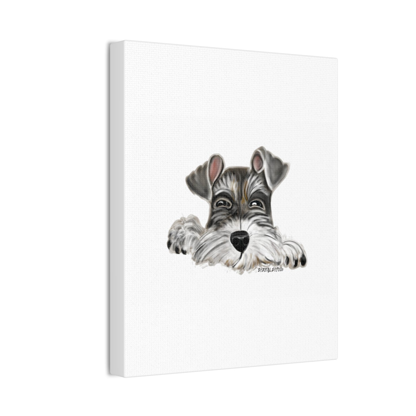 Schnauzer Canvas Wall Art - Vibrant Dog Portrait Print