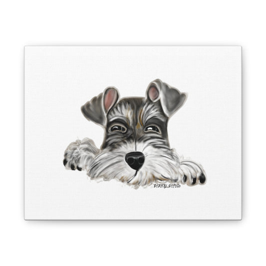Schnauzer Canvas Wall Art - Vibrant Dog Portrait Print