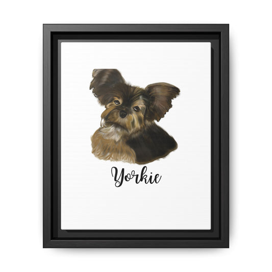 Yorkie Wall Art — Framed Matte Canvas Print