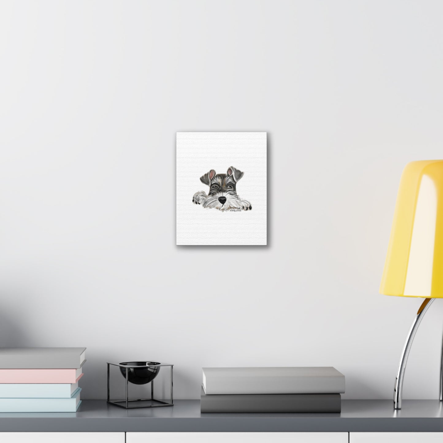 Schnauzer Canvas Wall Art - Vibrant Dog Portrait Print