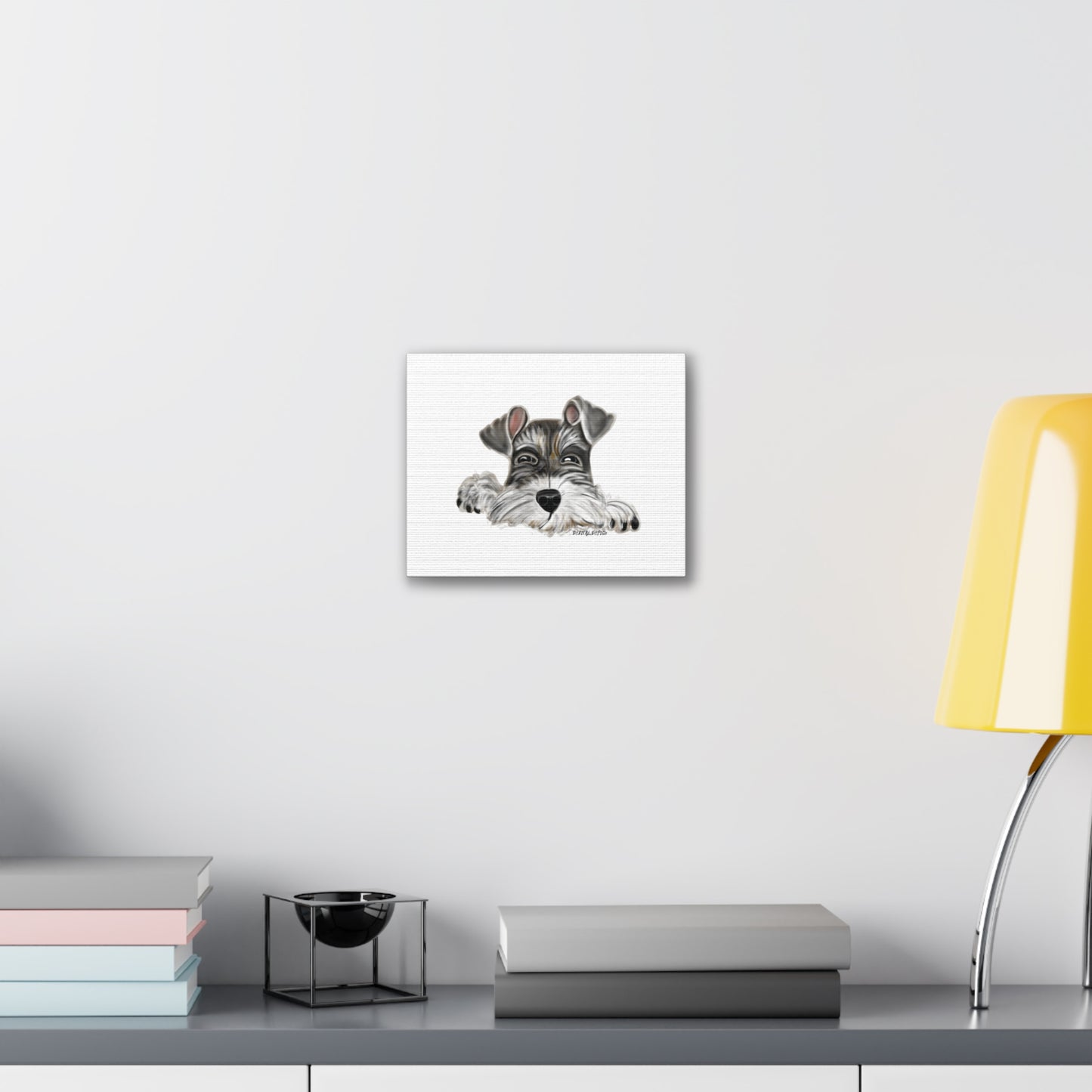 Schnauzer Canvas Wall Art - Vibrant Dog Portrait Print