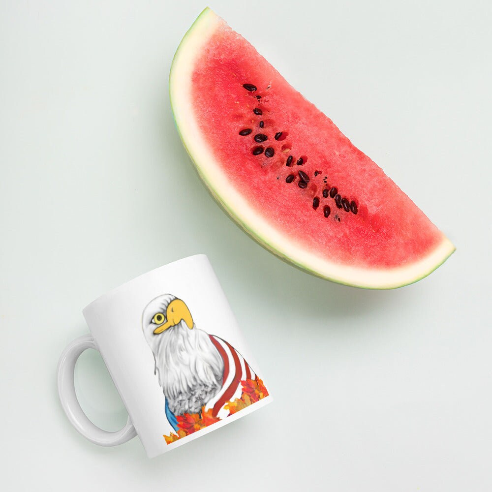 American Eagle on White glossy mug