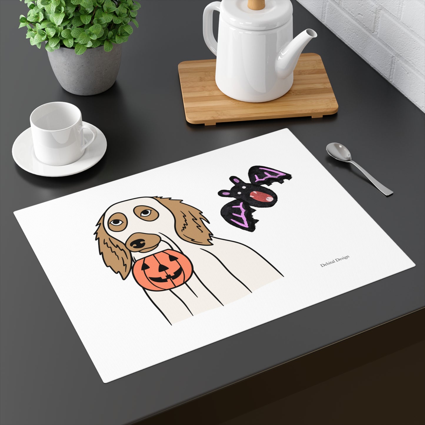 Halloween Dog Placemat, Festive Pet Table Decor, Unique Dining Accessory, Fall Table Setting, Dog Lover Gift Idea