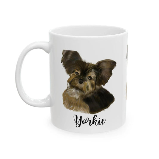 Yorkie Dog Ceramic Mug - Personalized Pet Lover Gift, Cute Dog Coffee Cup, Yorkshire Terrier Mug, Animal Lover Kitchenware, Gifts for Dog - Debital Design