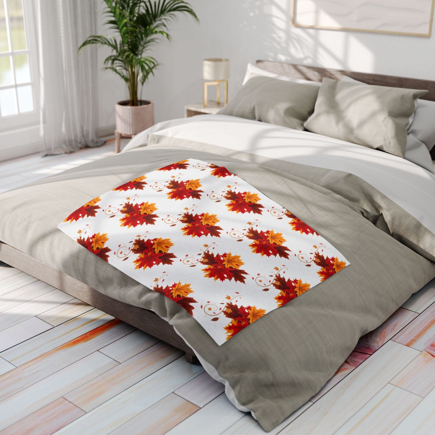 Fleece Blanket - Autumn Leaves Design