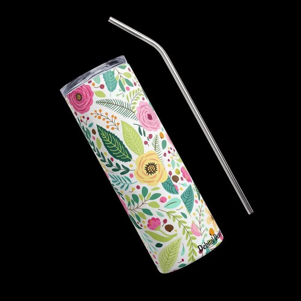 Springtime Stainless steel tumbler in Floral print - Debital Design
