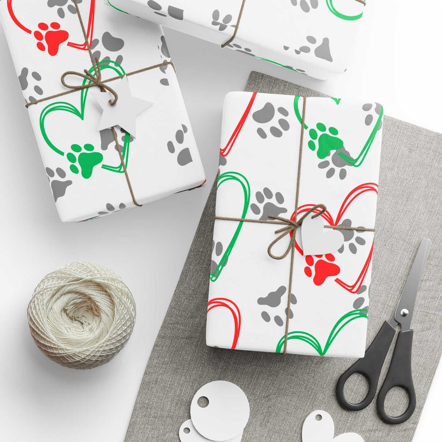 Paw Print Wrapping Paper Roll, Paw Print Gift Wrap, Pet Lover Wrapping Sheets, Dog Paw Print Presents, Cat Paw Print Packing Paper