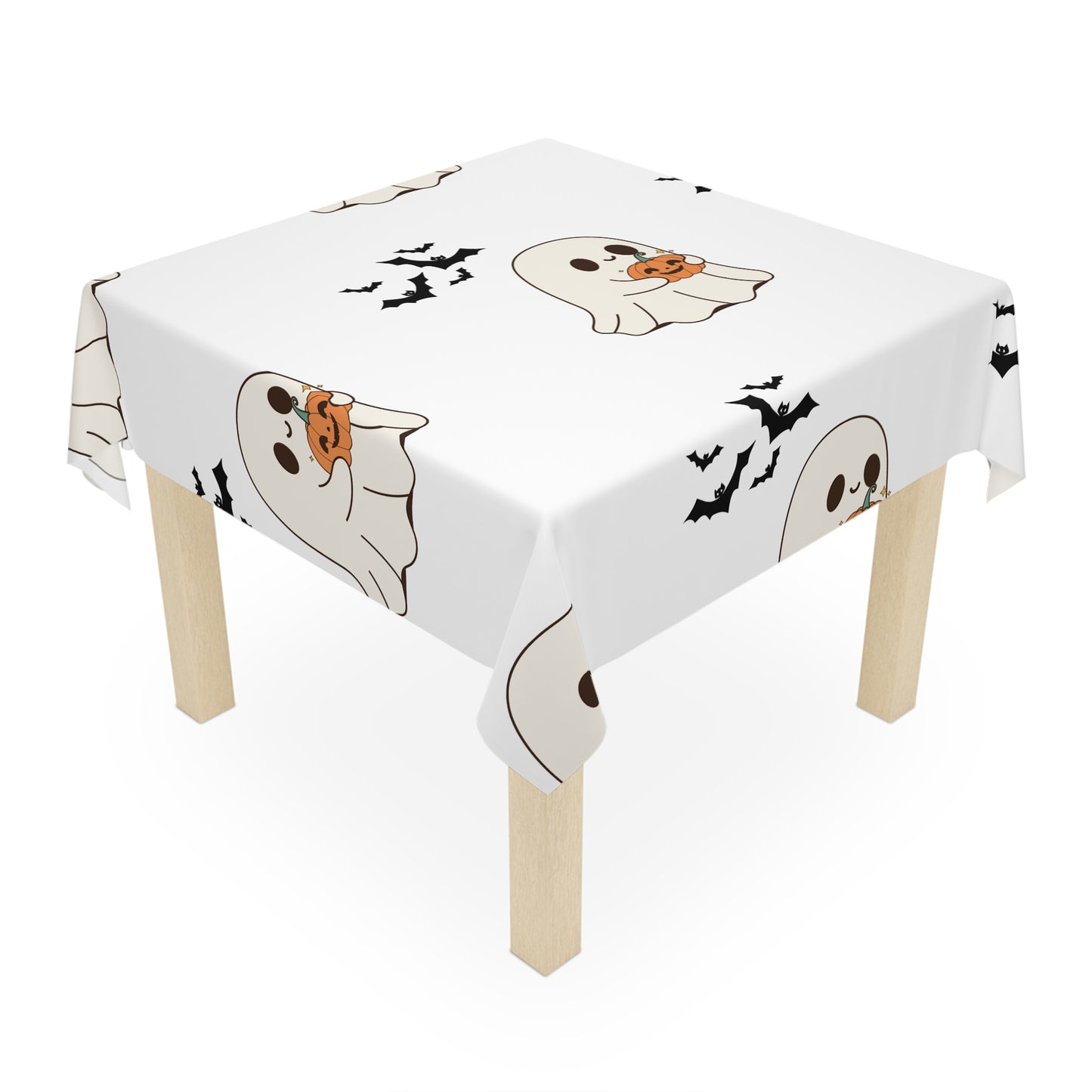 Cute Ghost Halloween Tablecloth - Spooky Decor for Parties, Trick or Treat, Halloween Celebrations, Fall Gatherings, Seasonal Decor
