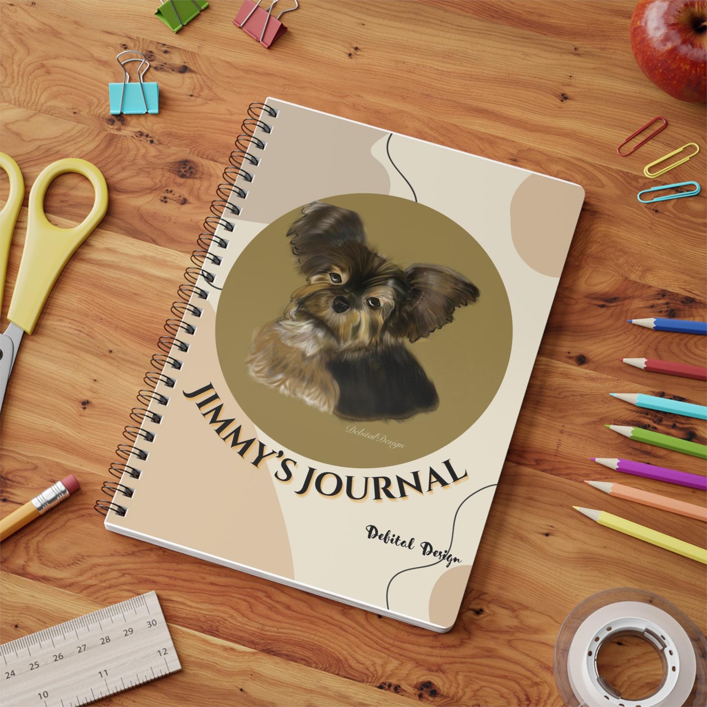 Personalized -Minimalist Wire bound Notebook, A5, Grid Paper, Bullet Journal, Sketchbook, Writing Pad, Black and White Design