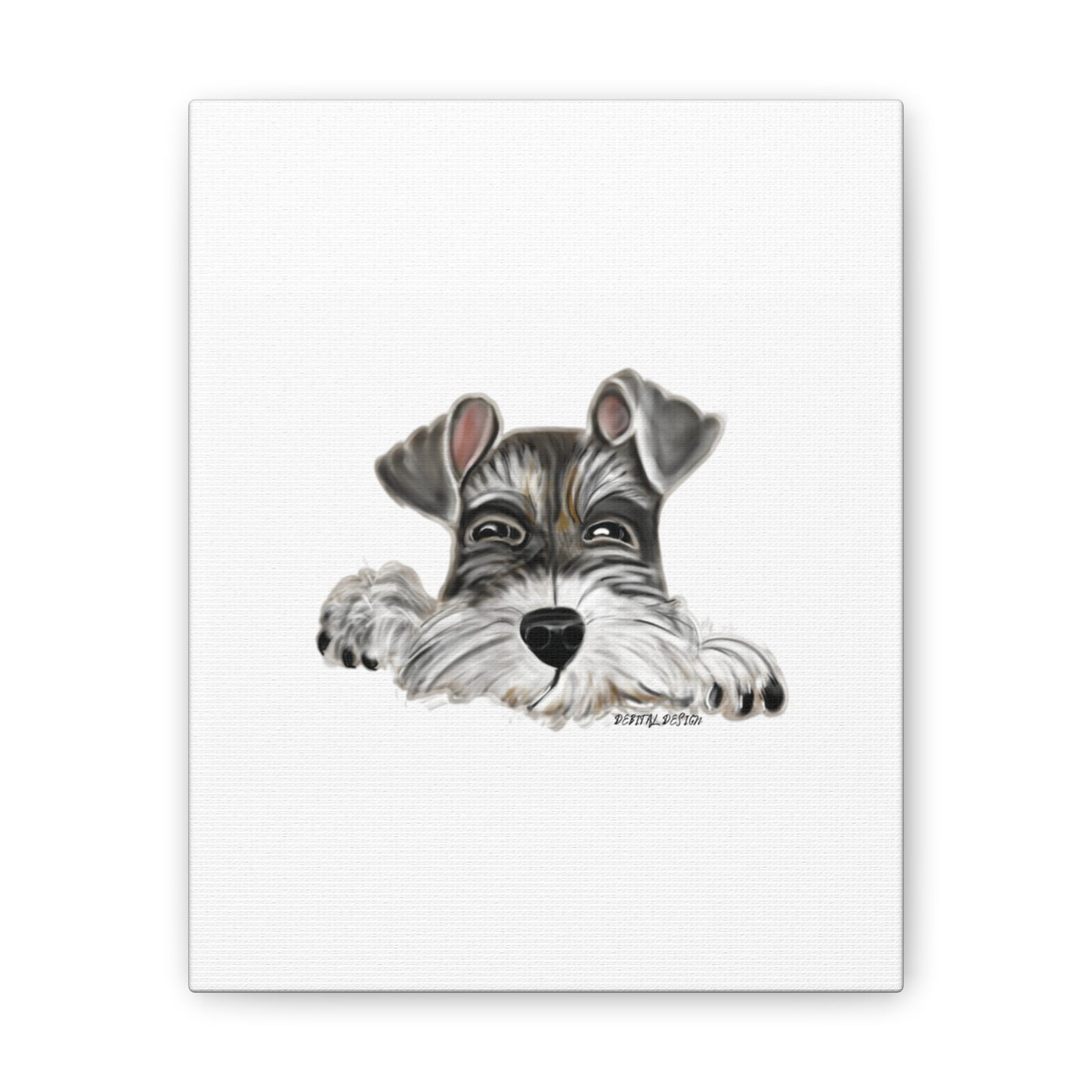 Schnauzer Canvas Wall Art - Vibrant Dog Portrait Print