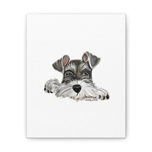 Schnauzer Canvas Wall Art - Vibrant Dog Portrait Print - Debital Design