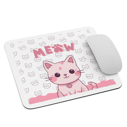 Pink Meow Mouse Pad