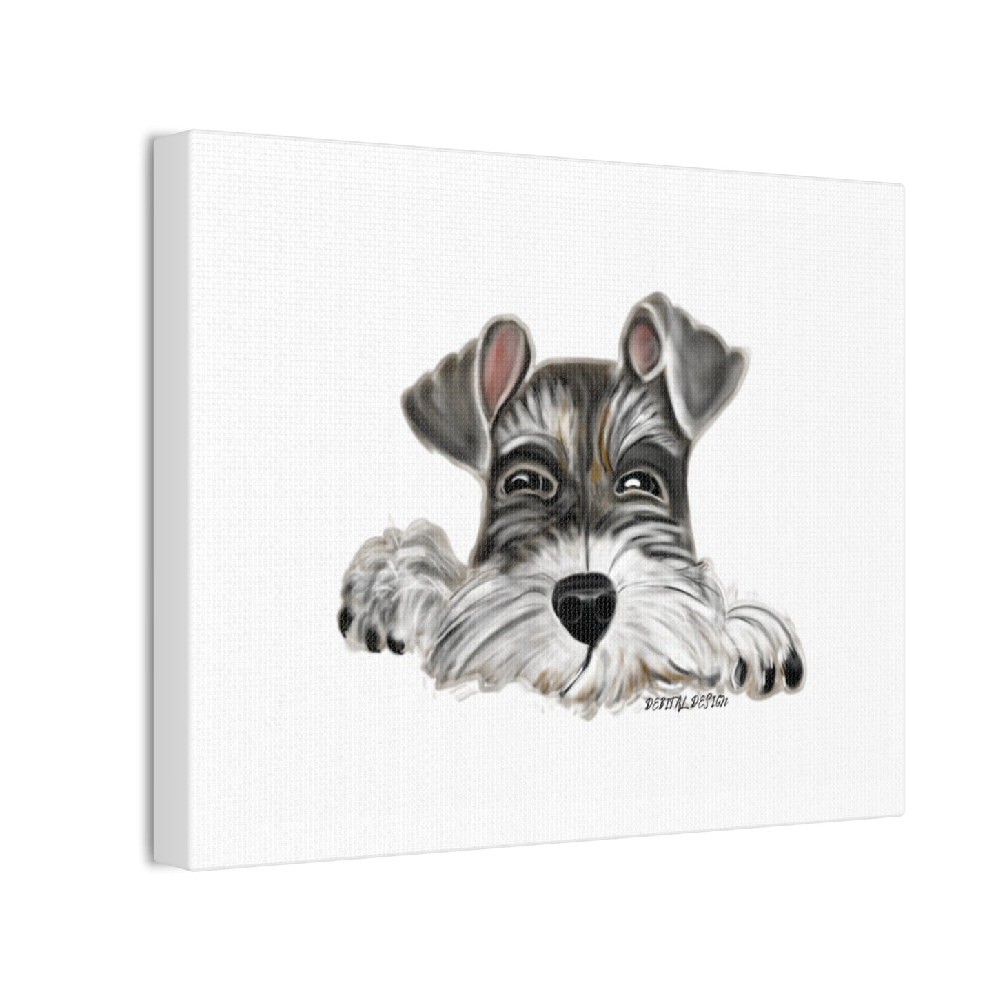 Schnauzer Canvas Wall Art - Vibrant Dog Portrait Print