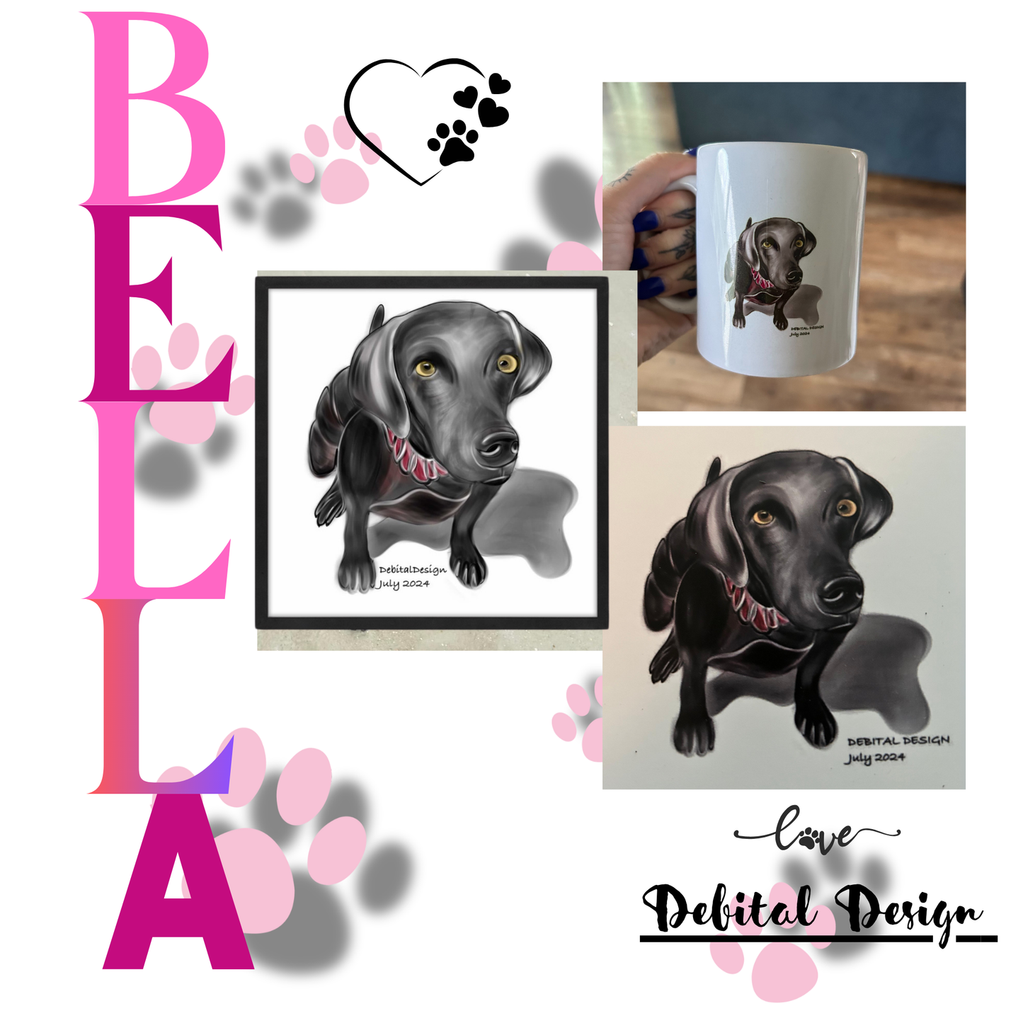 Custom Dog Portrait – Digital Artwork by Debital Design