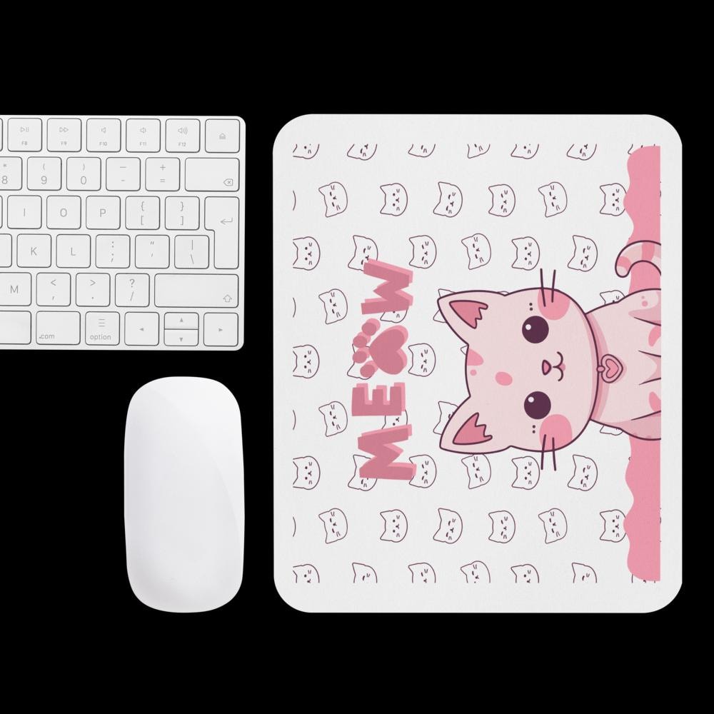 Pink Meow Mouse Pad