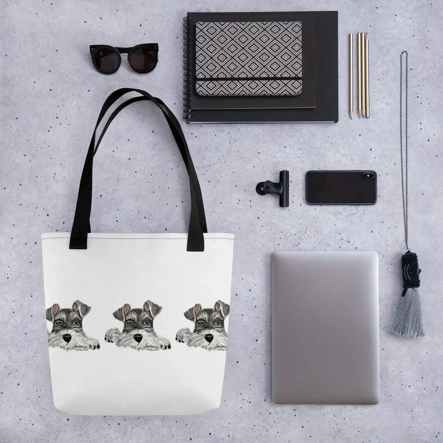 Tote bag gray and white Schnauzer - Debital Design