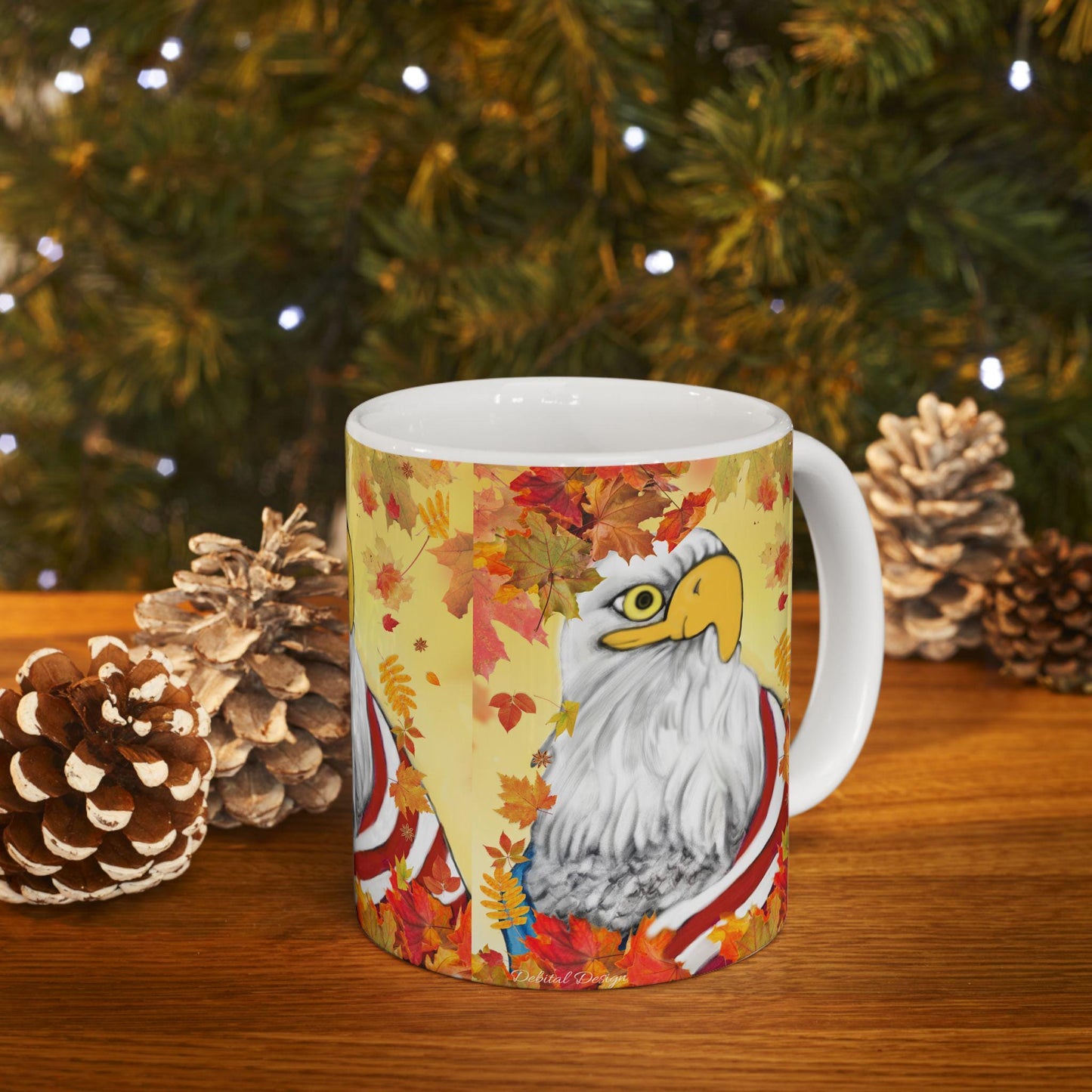 American Eagle Ceramic Mug, Patriotic Coffee Cup, USA Bird Tea Mug, Animal Lover Gift, Wildlife Lover Present