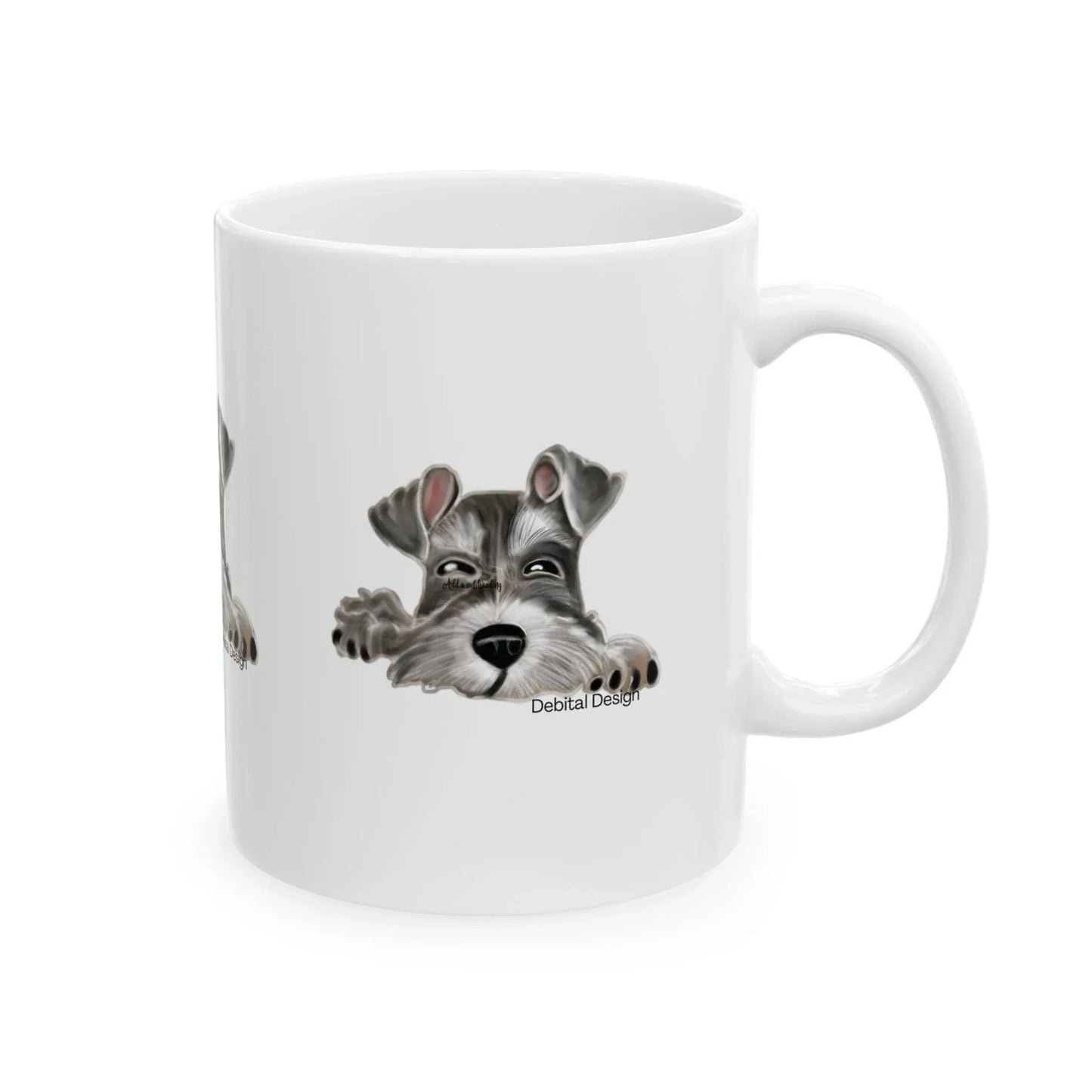 Schnauzer Ceramic Mug 11oz, Dog Lover Gift, Tea Cup, Coffee Lover Gift, Pet Owner Mug, Animal Print Mug - Debital Design