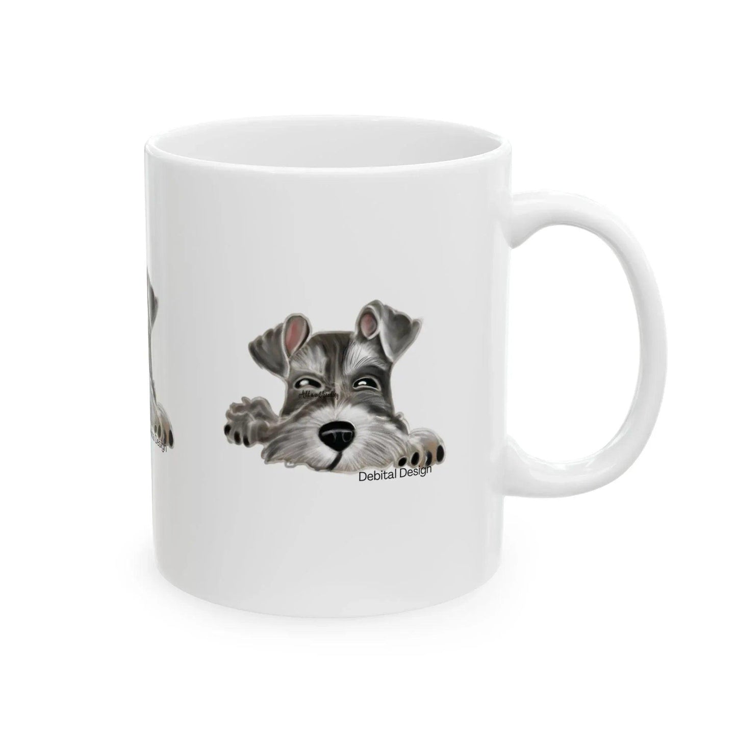 Schnauzer Ceramic Mug 11oz, Dog Lover Gift, Tea Cup, Coffee Lover Gift, Pet Owner Mug, Animal Print Mug - Debital Design