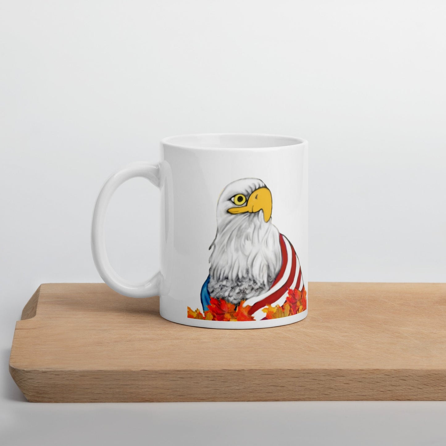American Eagle on White glossy mug
