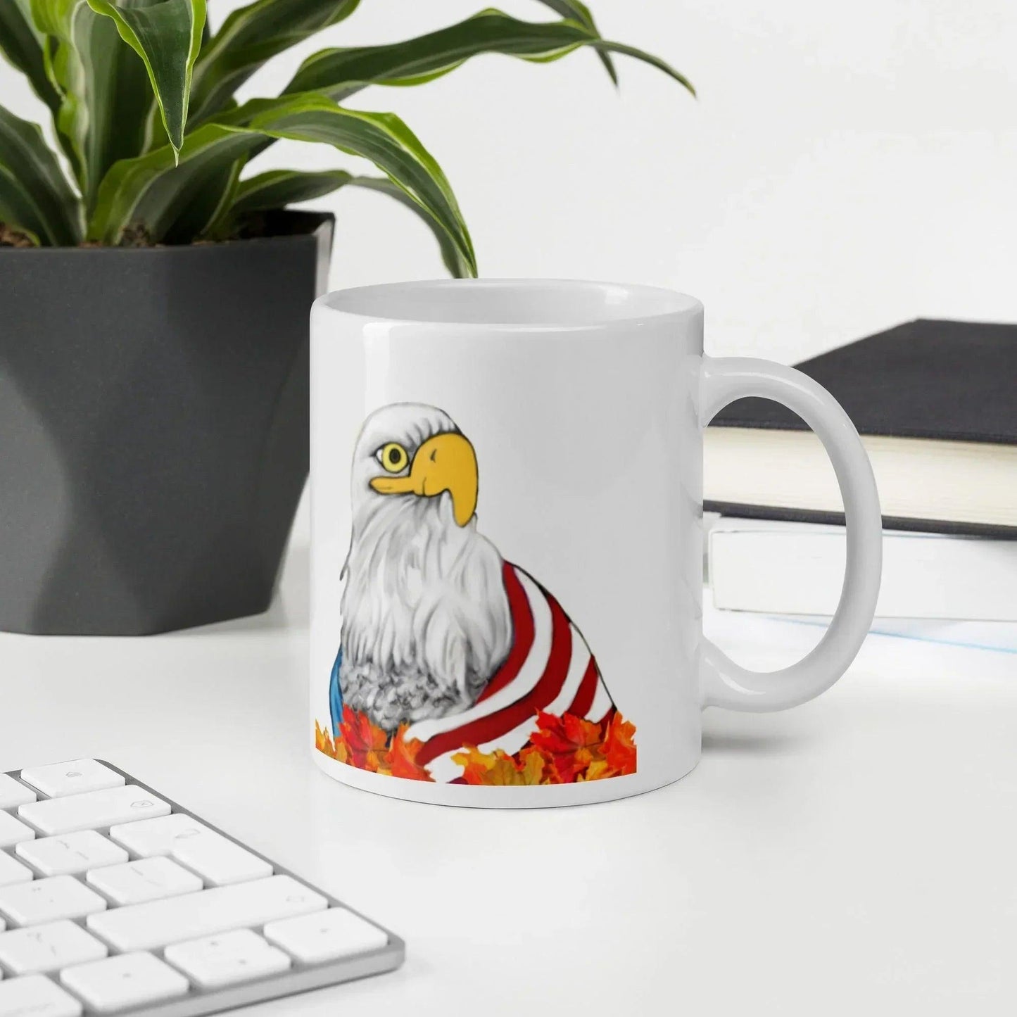 American Eagle on White glossy mug - Debital Design