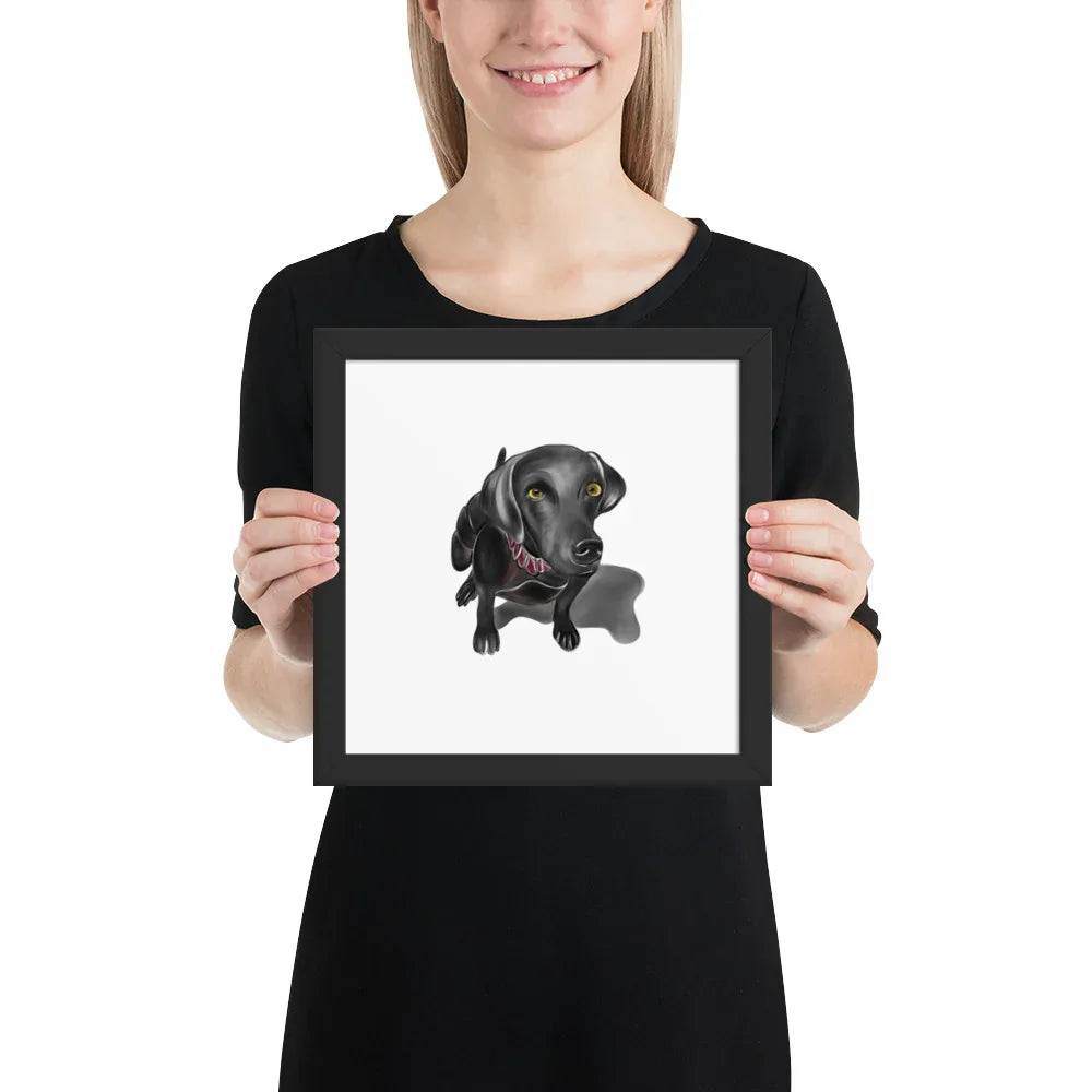 Weinheimer Dog Art - Hand Drawn Framed Poster - Premium Wall Art for Dog Lovers - Debital Design