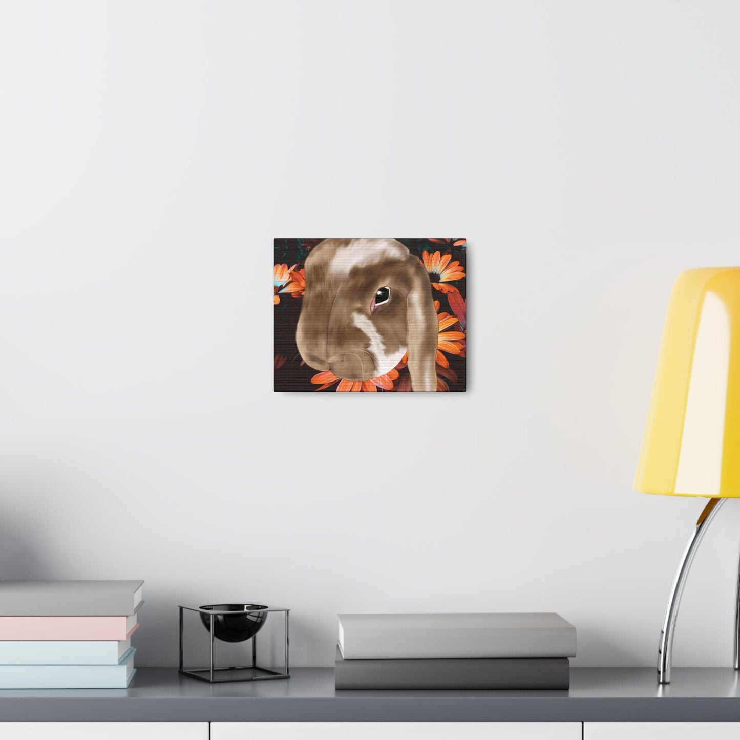Canvas Gallery Wraps - Bunny and Daisy Canvas, Nursery Wall Art, Cute Rabbit Decor, Spring Home Decor, Kids Room Gallery Prints