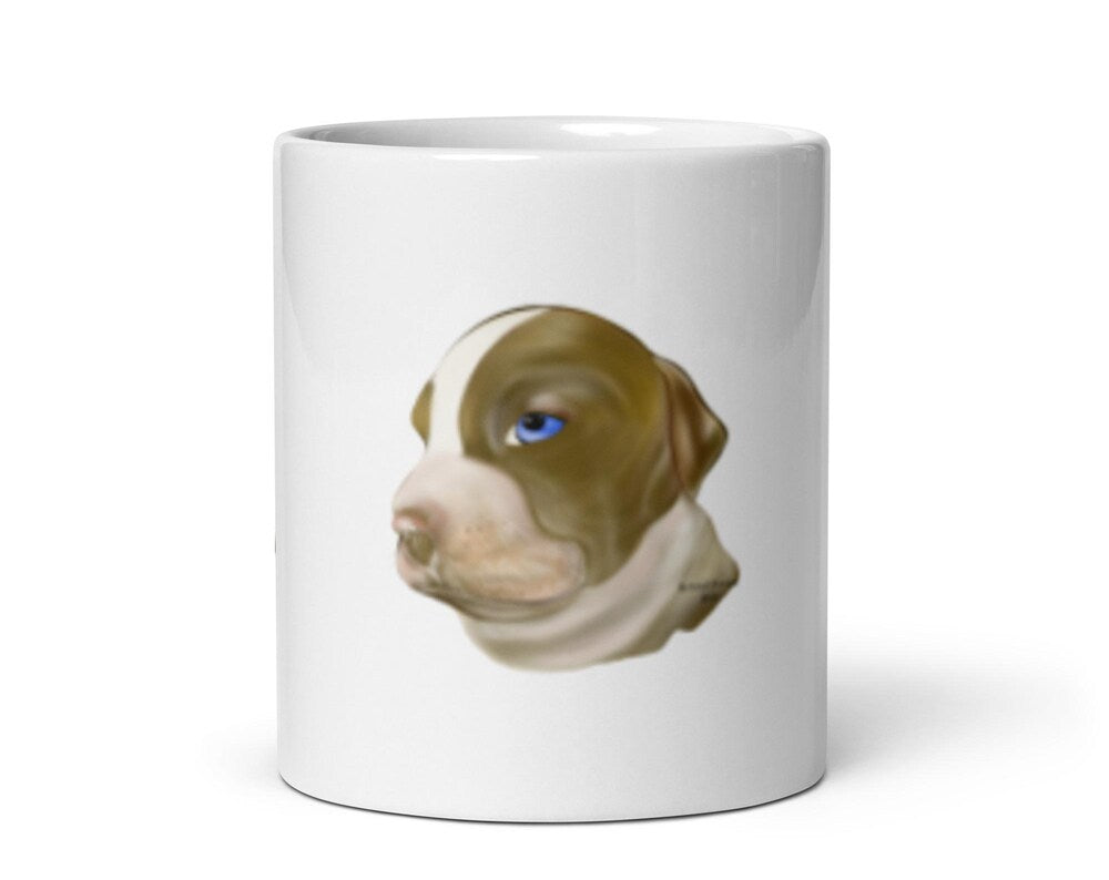Adorable Brown & White Puppy Coffee Mug - Premium Ceramic 11oz