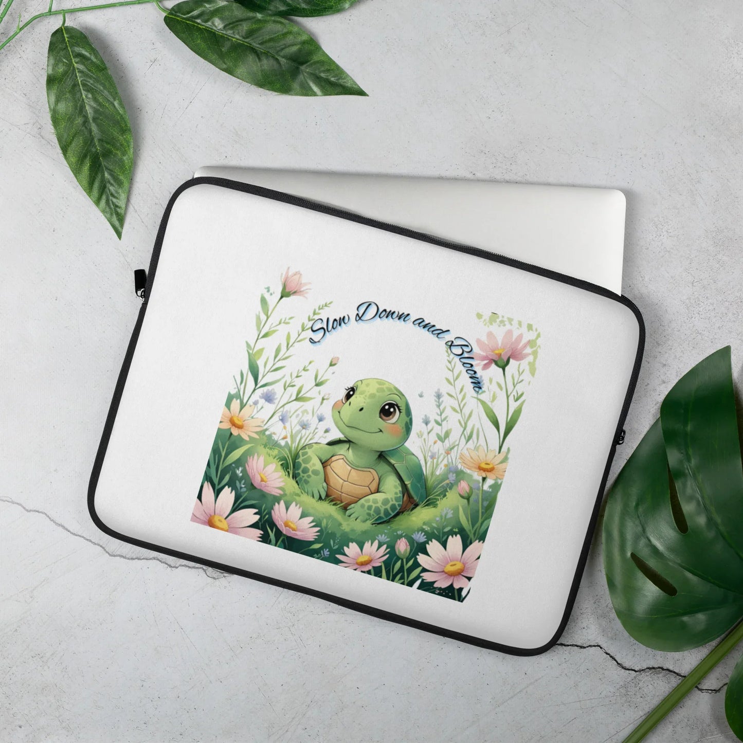 Slow Down and Bloom Laptop Sleeve 13' & 15' - Debital Design