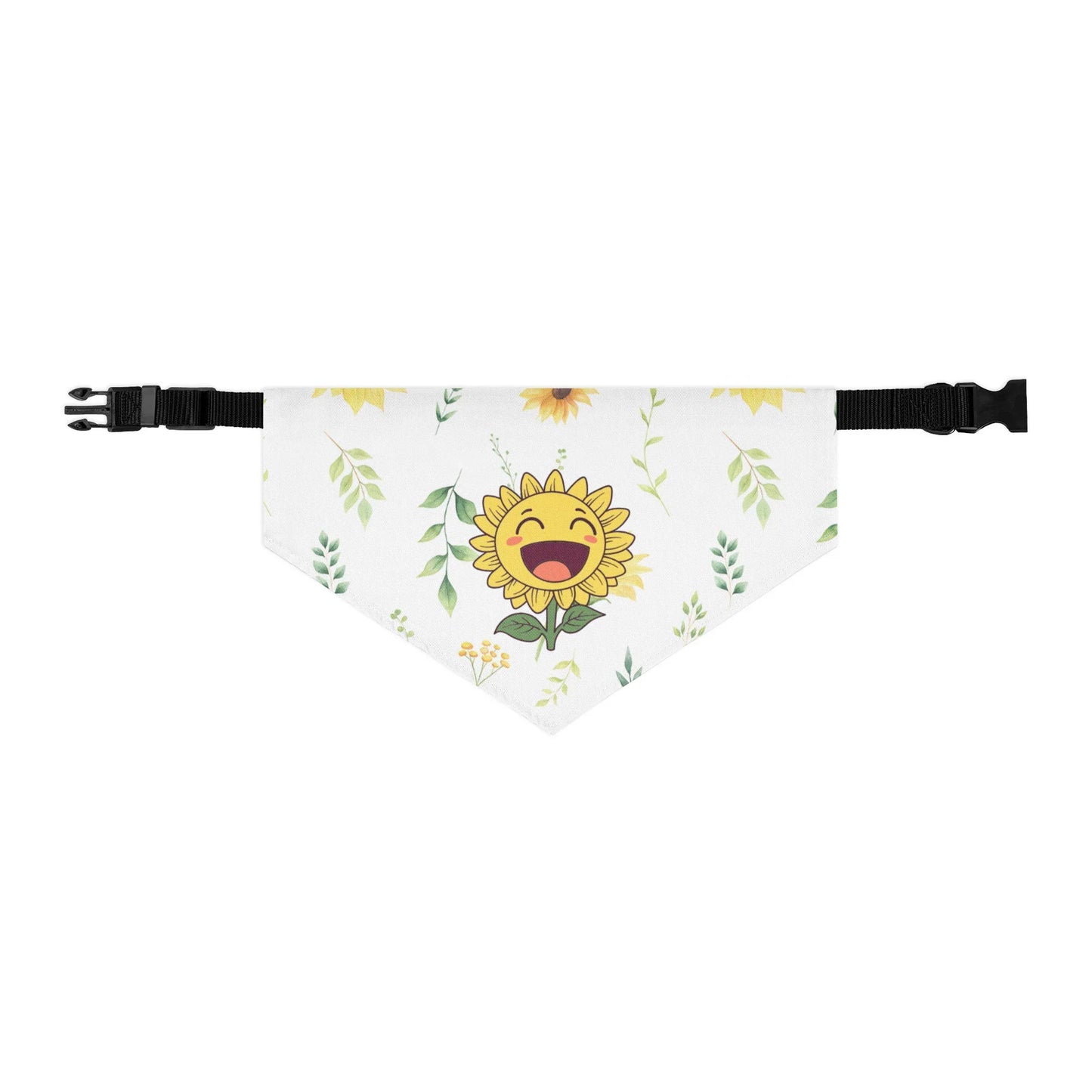 Smiling Sunflower Pet bandana collar - Debital Design