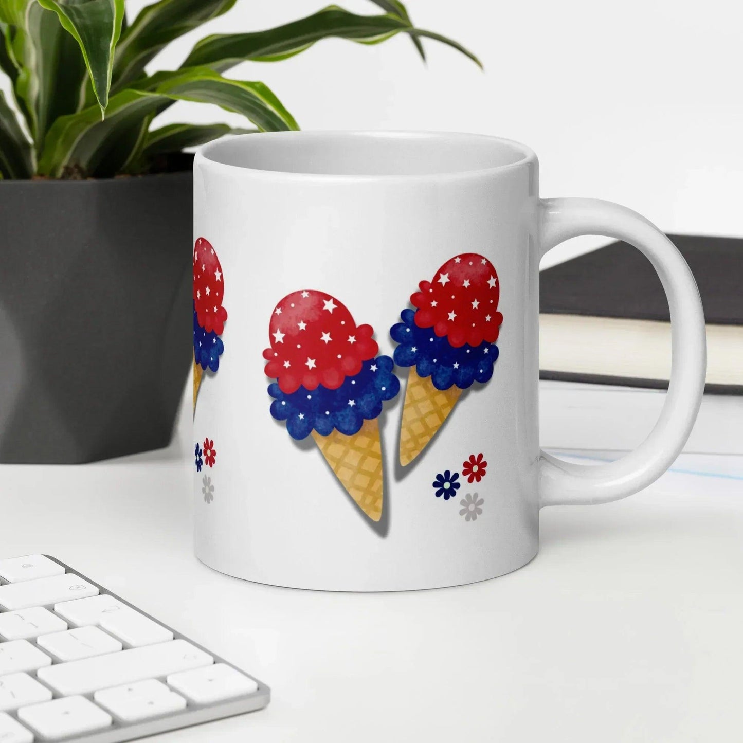 White glossy mug ice cream cone - Debital Design