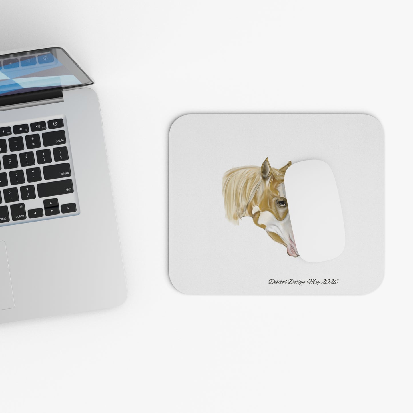 Paint Horse Portrait Mouse Pad — Elegant Equestrian Desk Mat