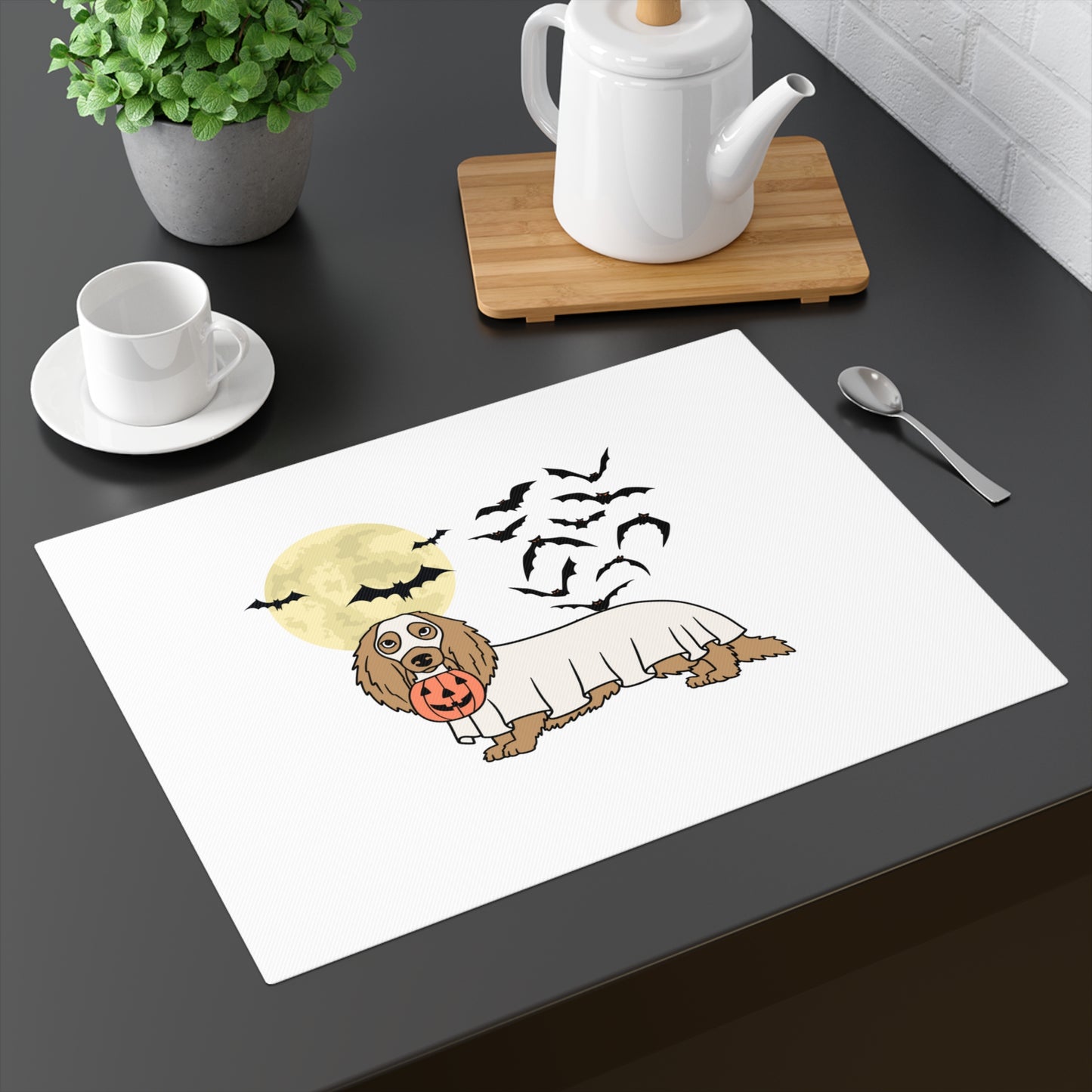 Halloween Dog Placemat | Spooky Table Decor | Cute Pet Lovers Gift | Trick or Treat Table Setting | Fall Home Decor | Funny Kitchen [...]
