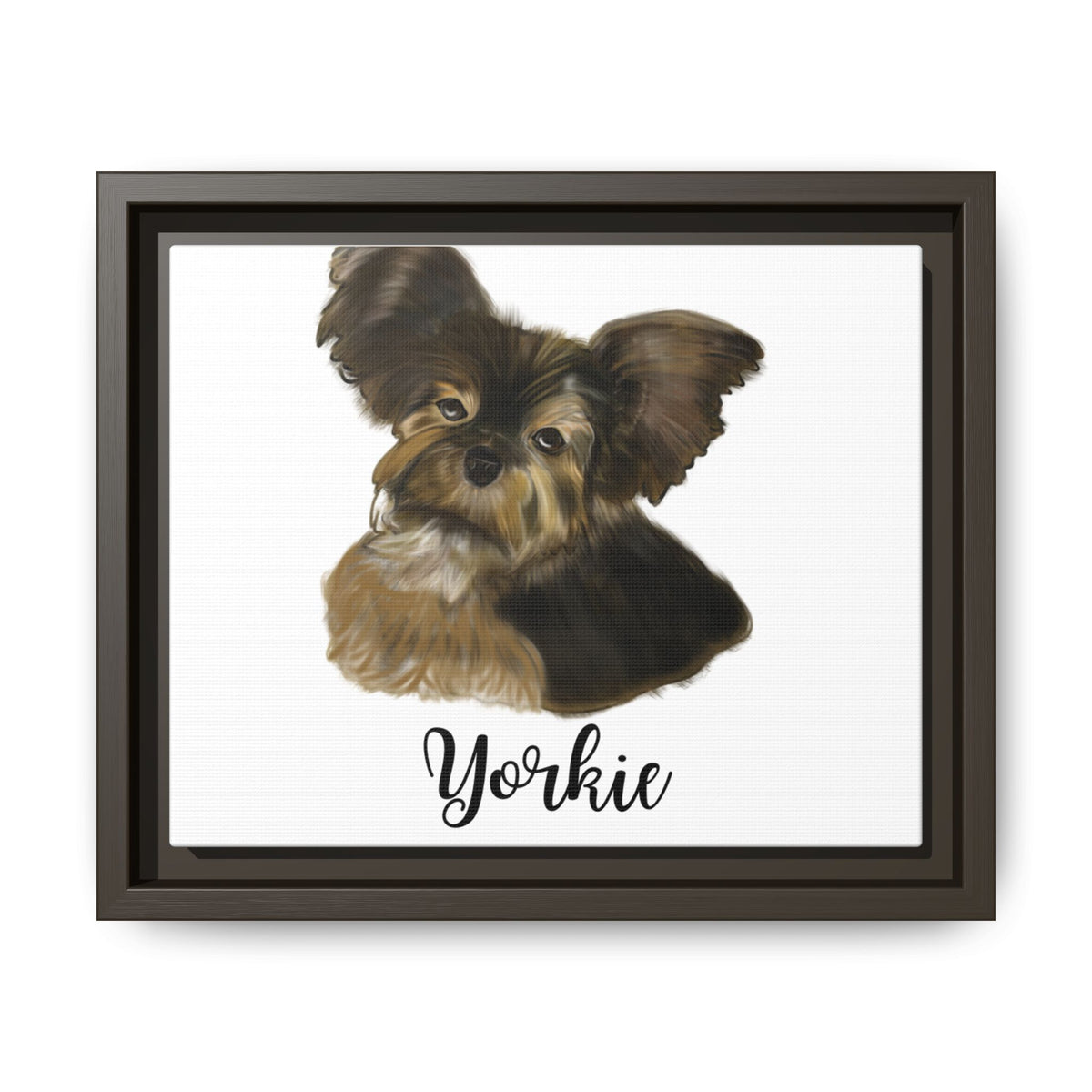 Yorkie Framed Canvas Print — Dog Portrait Wall Art