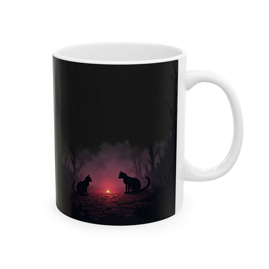 Mystical Cat Ceramic Mug | Coffee, Tea Lover Gift, Halloween Decor, Unique Homeware, Cozy Drinkware