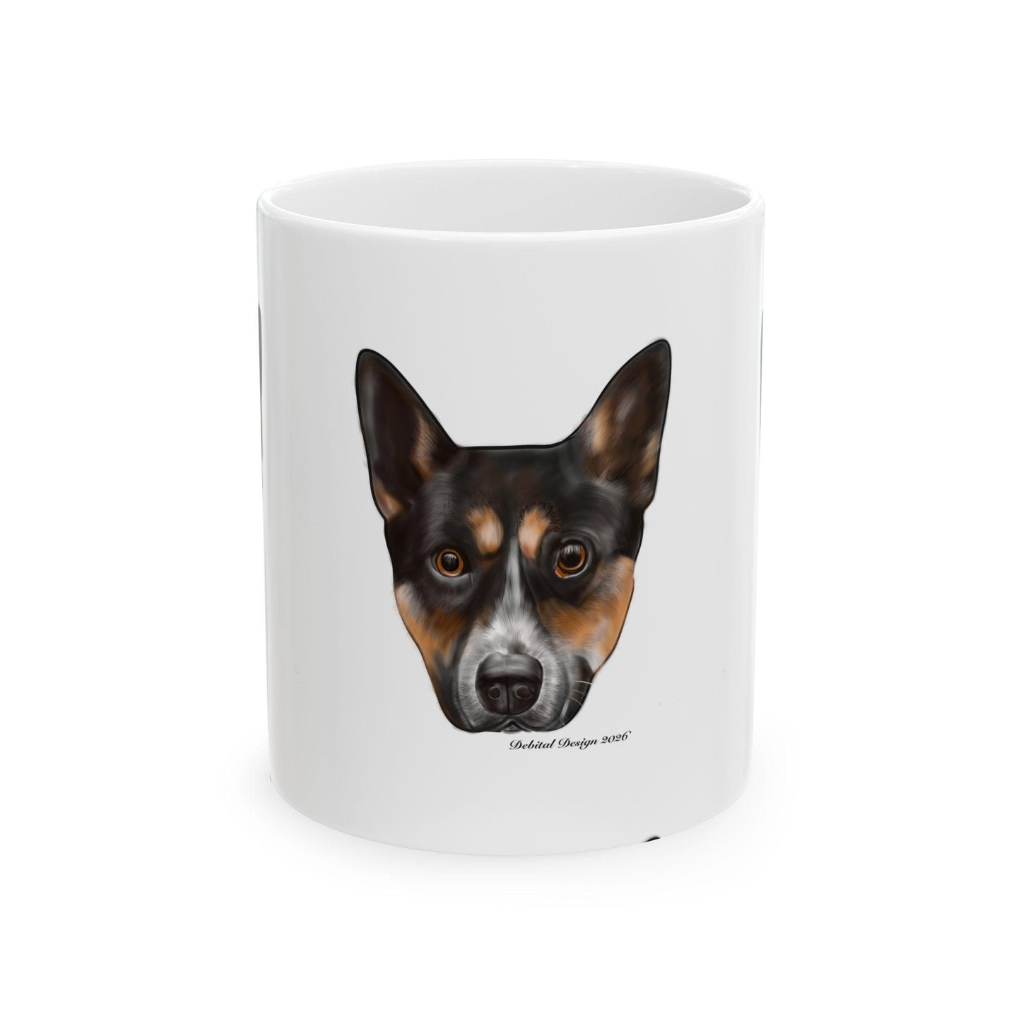 Dog Face Ceramic Mug — Realistic Kelpie/Heeler Portrait Coffee Cup (11oz & 15oz)