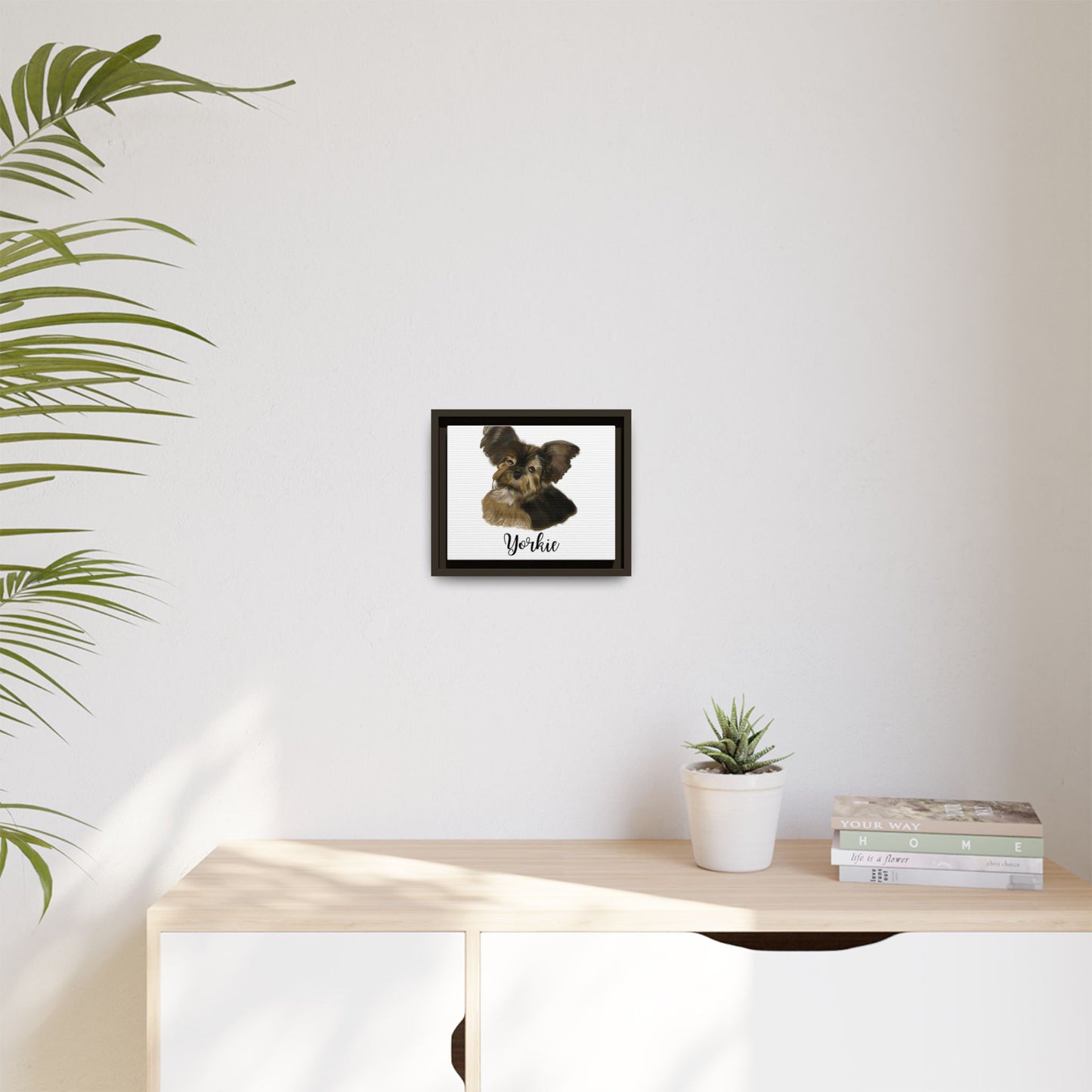 Yorkie Framed Canvas Print — Dog Portrait Wall Art