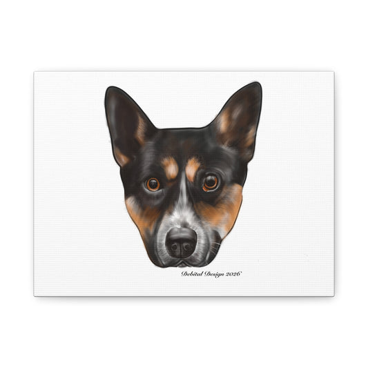 Australian Cattle Dog Portrait Canvas – Matte Stretched Wall Art