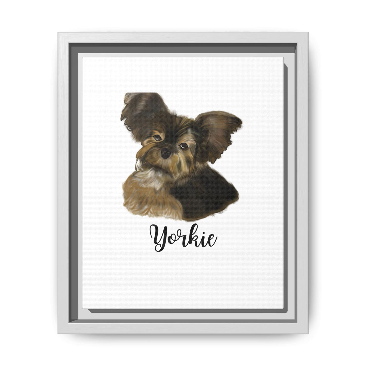 Yorkie Wall Art — Framed Matte Canvas Print