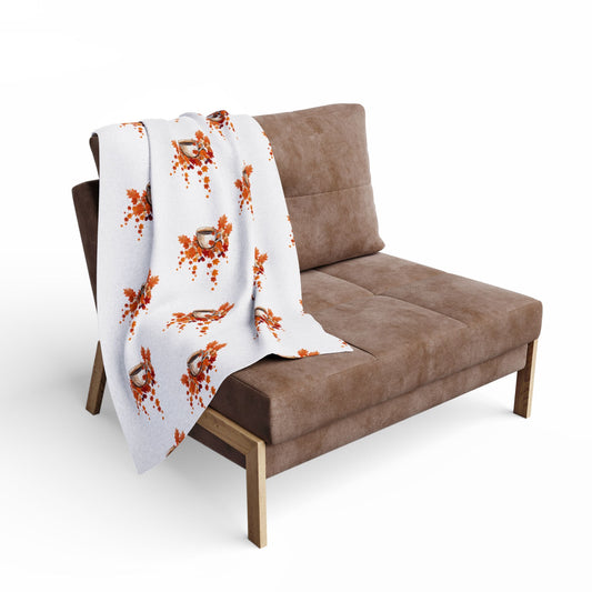 Fleece Blanket Coffee Cup Fall Leaves Arctic