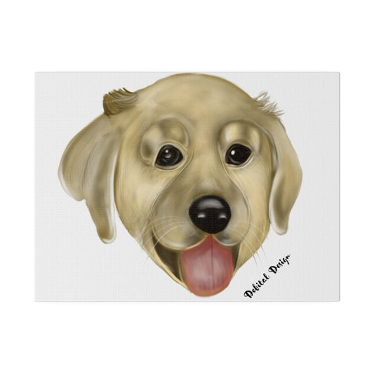 Golden Pup Matte Canvas, Stretched, 0.75" - Debital Design 