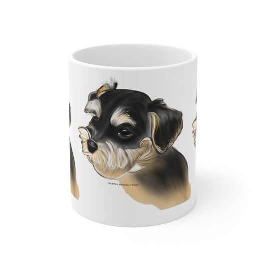 Schnauzer Portrait Mug — Cute Black & Tan Dog Coffee Cup, Perfect Gift for Dog Lovers