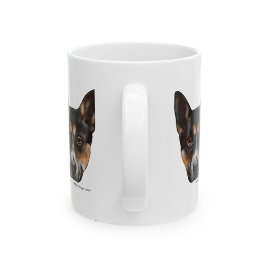 Kelpie Heeler Dog Portrait Mug — Ceramic Coffee Cup (11oz & 15oz)