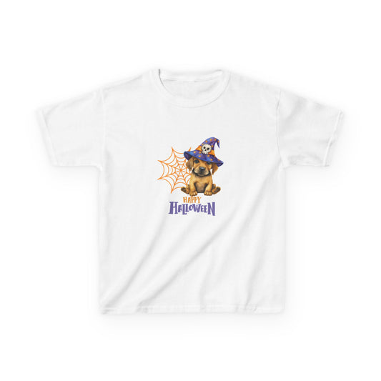 Kids Tee - Halloween Puppy with Witches Hat Design