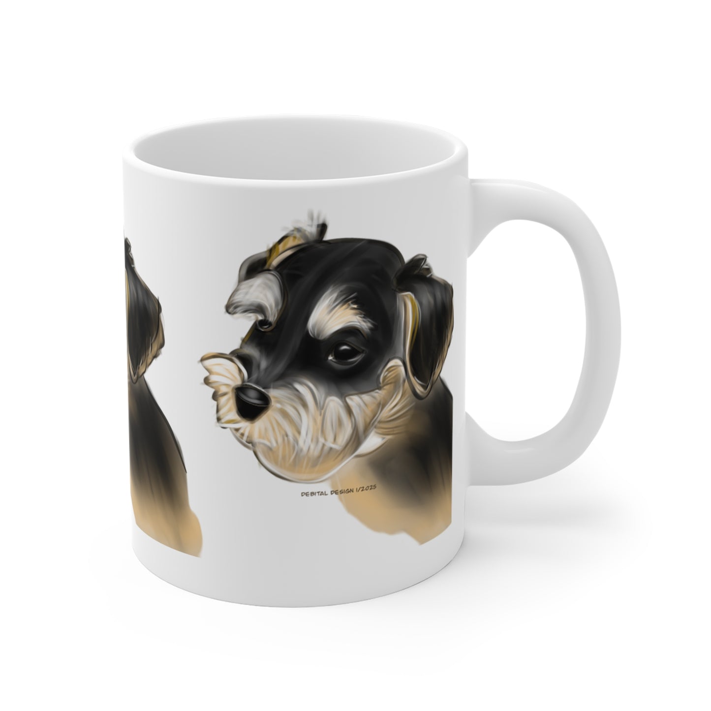 Schnauzer Portrait Mug — Cute Black & Tan Dog Coffee Cup, Perfect Gift for Dog Lovers