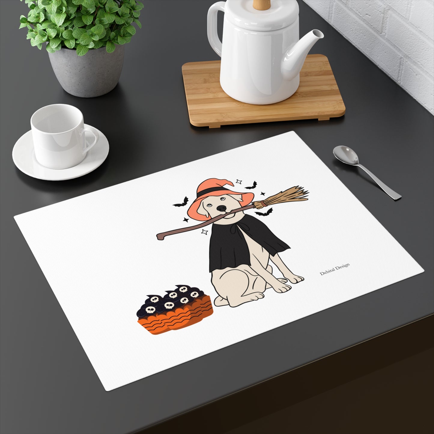 Halloween Dog Placemat, Cute Dog Halloween Decor, Pet Themed Table Setting, Dog Lover Gift, Spooky Holiday Tableware, Fall Home Decor